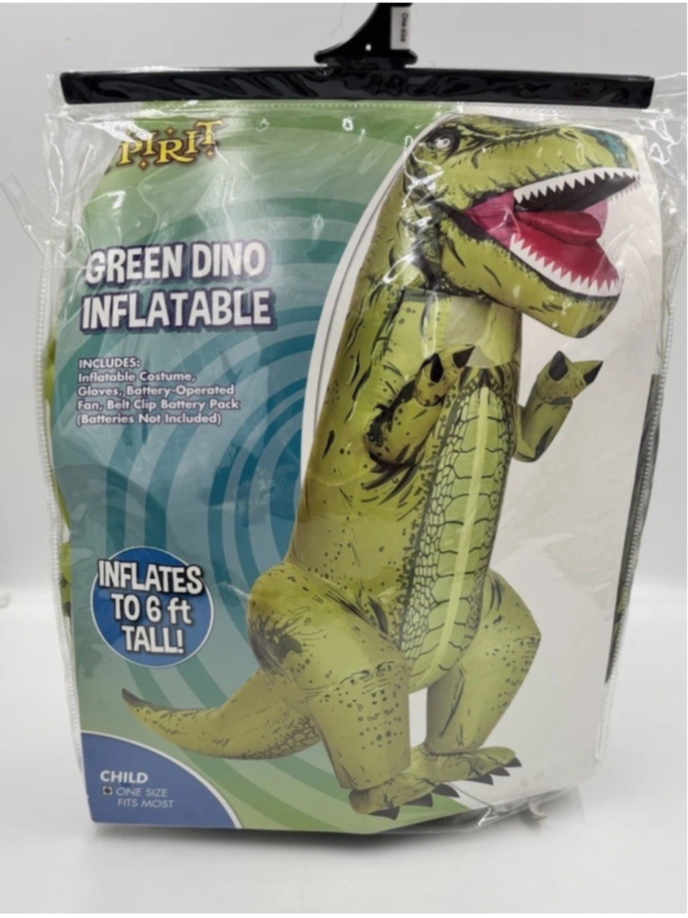 SPIRIT INFLATABLE GREEN DINOSAUR DINO KIDS HALLOWEEN COSTUME